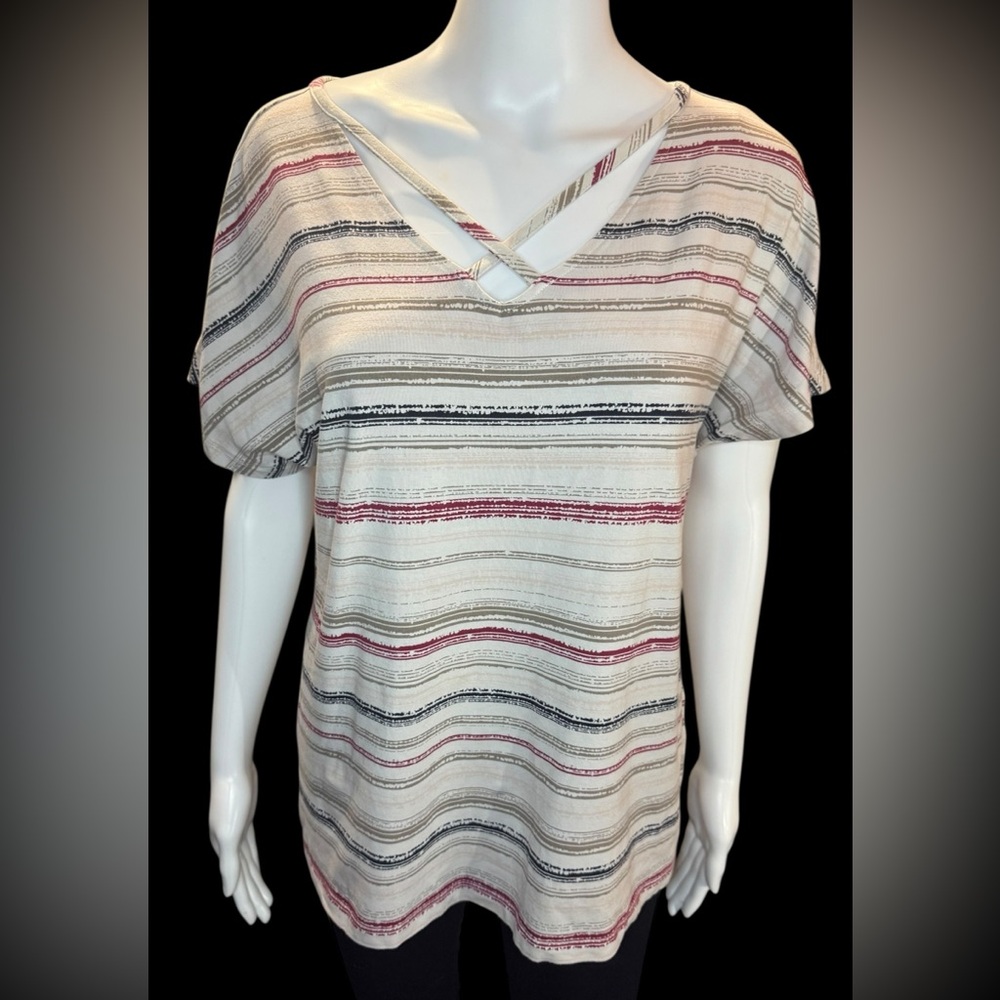CHICO’S ZENERGY Women’s striped strappy top Size M - Size 1 UPF 50 fabric